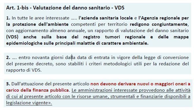Normativa sulla valutazione del danno sanitario