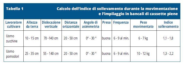 Calcolo dell’indice di sollevamento
