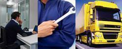 Sicurezza in ufficio, nella manutenzione e alla guida di un camion Sicurezza in ufficio, nella manutenzione e alla guida di un camion