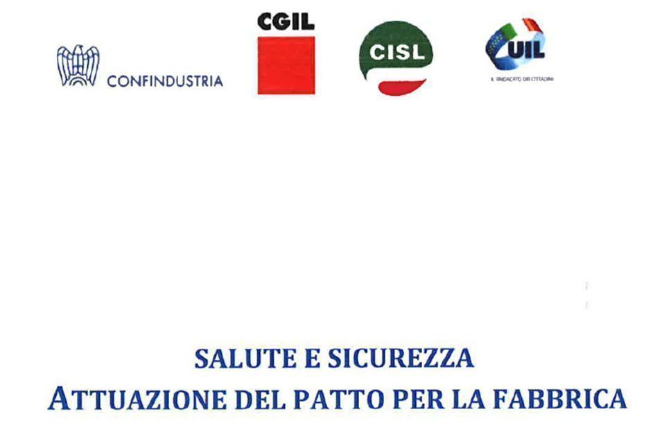 Patto per la Fabbrica_accordo salute e sicurezza