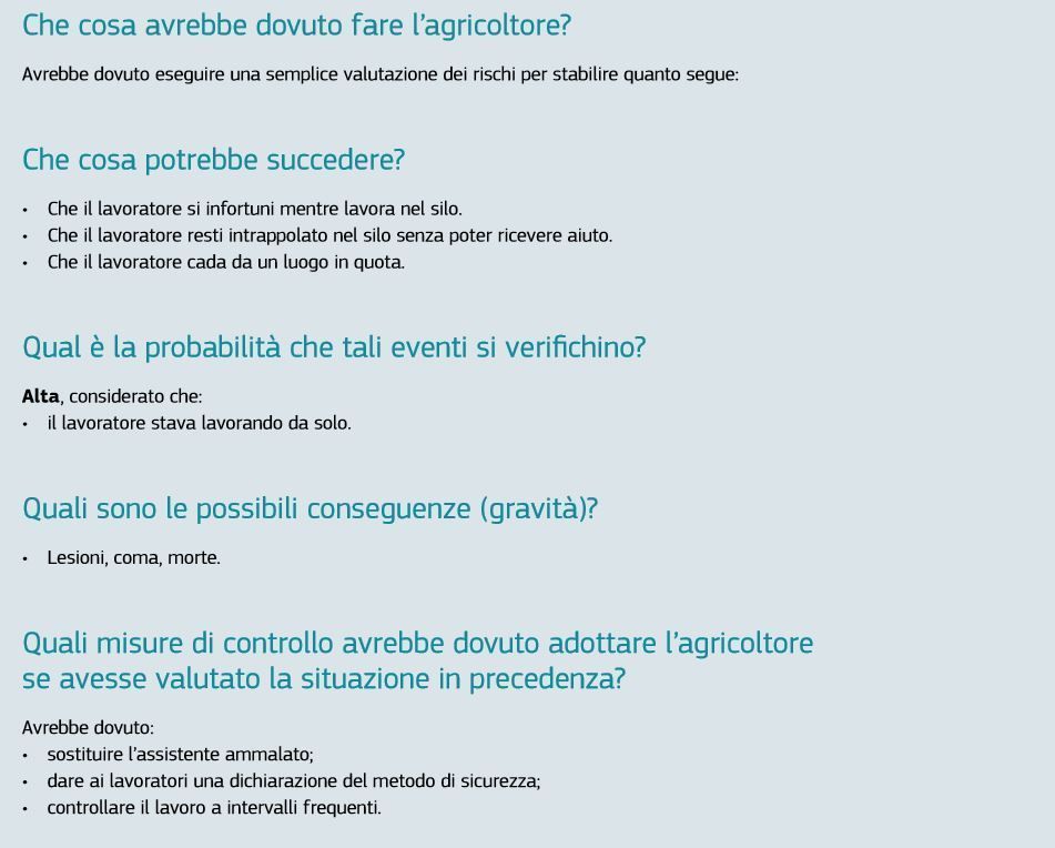 I rischi lavorativi nelle aziende agricole