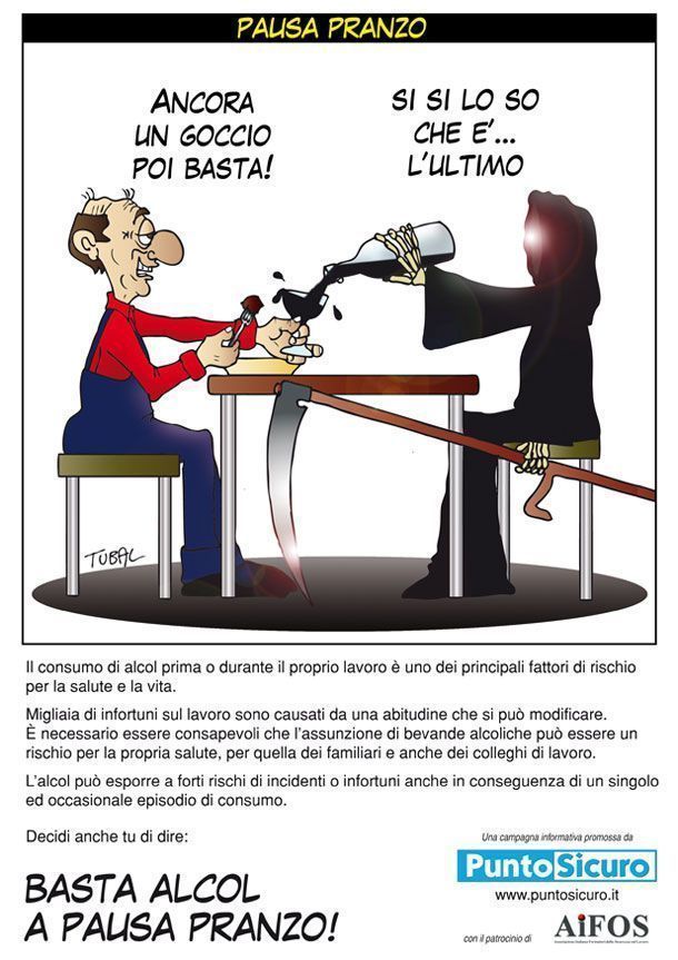 Campagna di sensibilizzazione "BASTA ALCOL IN PAUSA PRANZO!" Campagna di sensibilizzazione "BASTA ALCOL IN PAUSA PRANZO!"